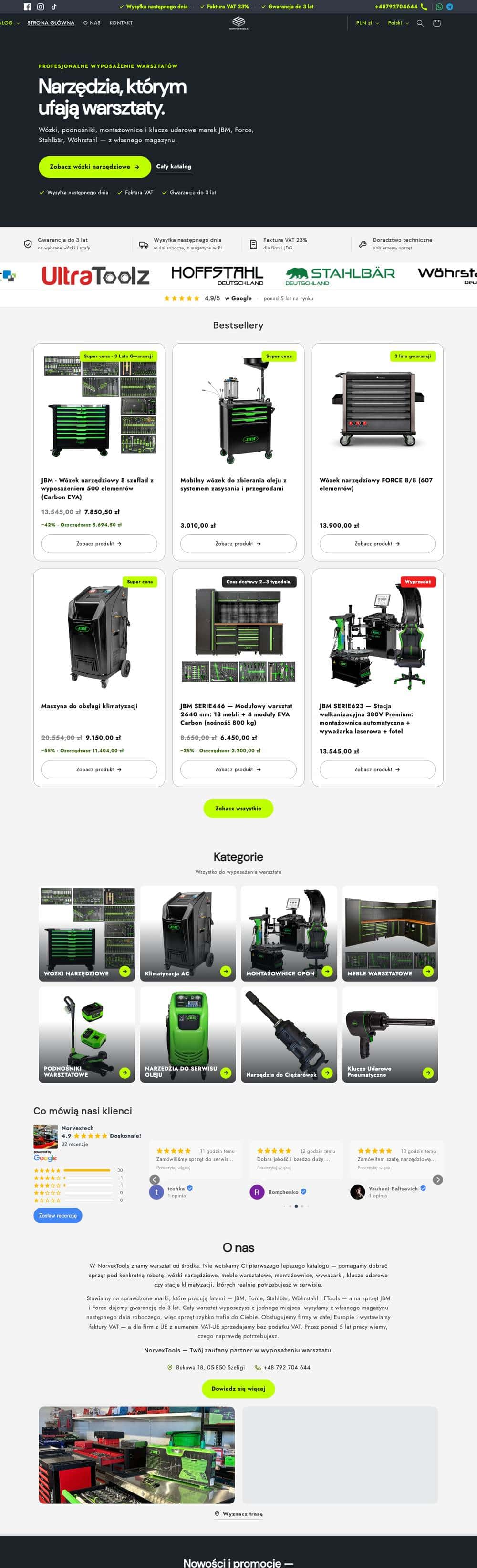NorvexTools - podgląd strony