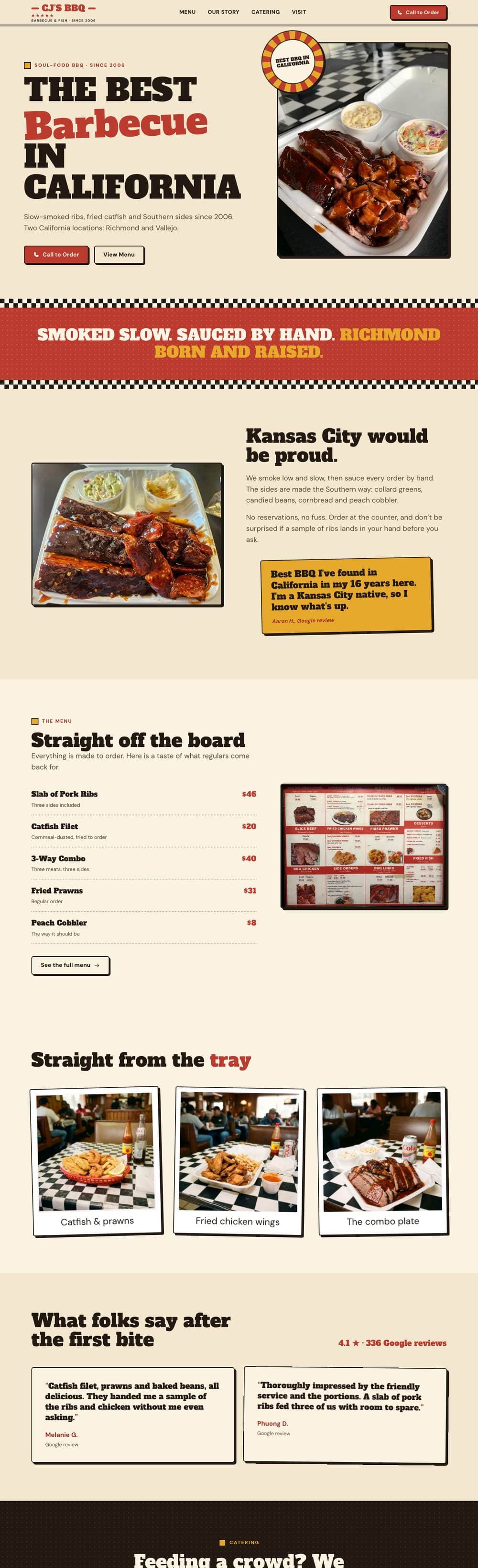 CJ's BBQ - podgląd strony