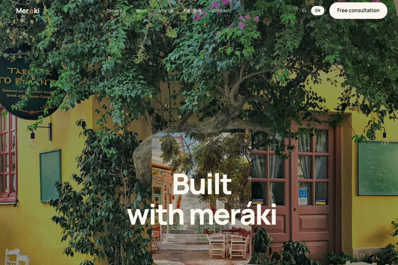 Meráki Studio - podgląd strony